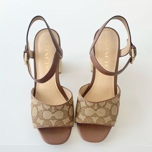 Coach | Shoes | Coach New Maddy Khaki Sandals Nwt And Box | Poshmark